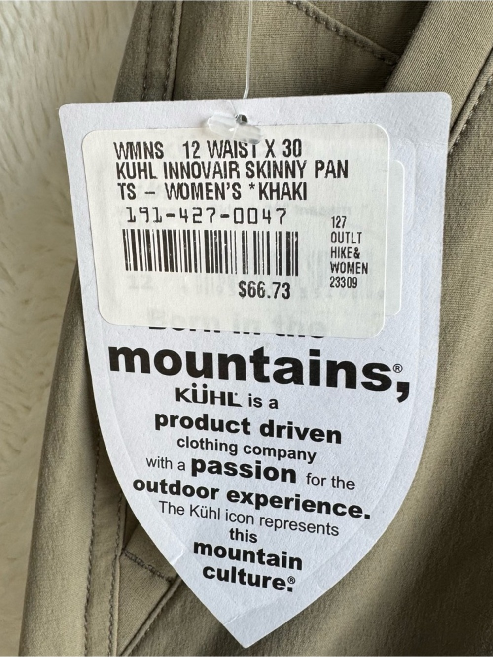 Kuhl Innovair Skinny Pants Women’s 12 Khaki Nylon Zip Pockets Outdoor Hiking NEW - Picture 4 of 11